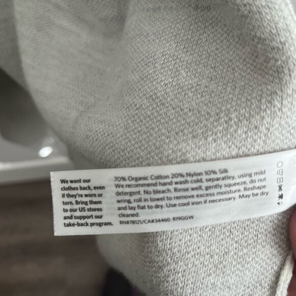 Eileen Fisher Long Neutral Organic Cotton Blend Cardigan Size Large Oversized - Picture 7 of 7